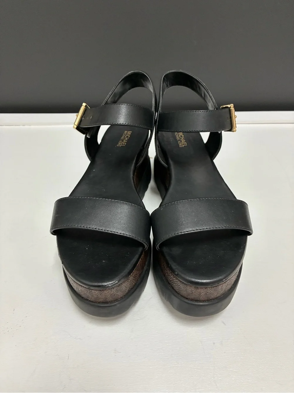 Michael Kors Black Platform Ankle-Strap Sandals
